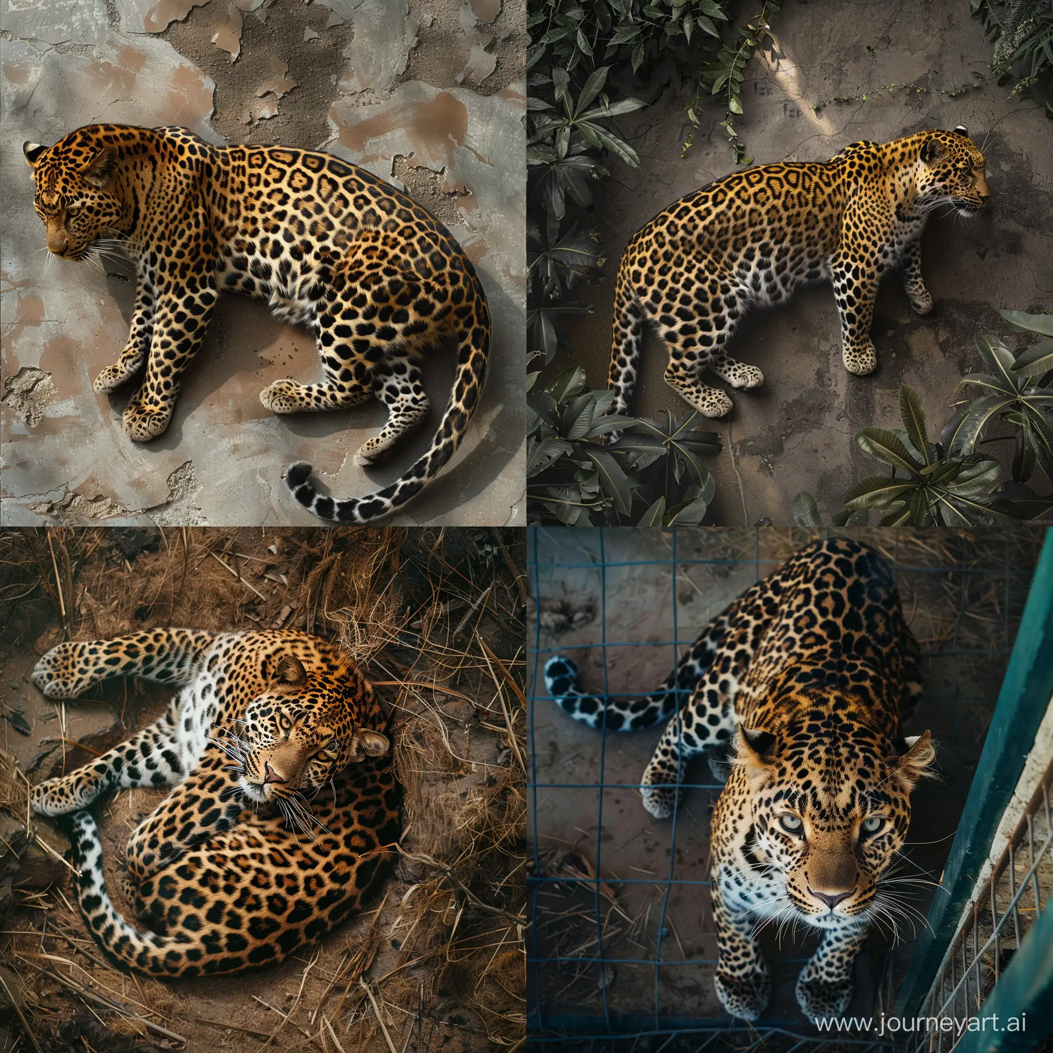 leopard habitat, top view, full zoo, detailed, creative
