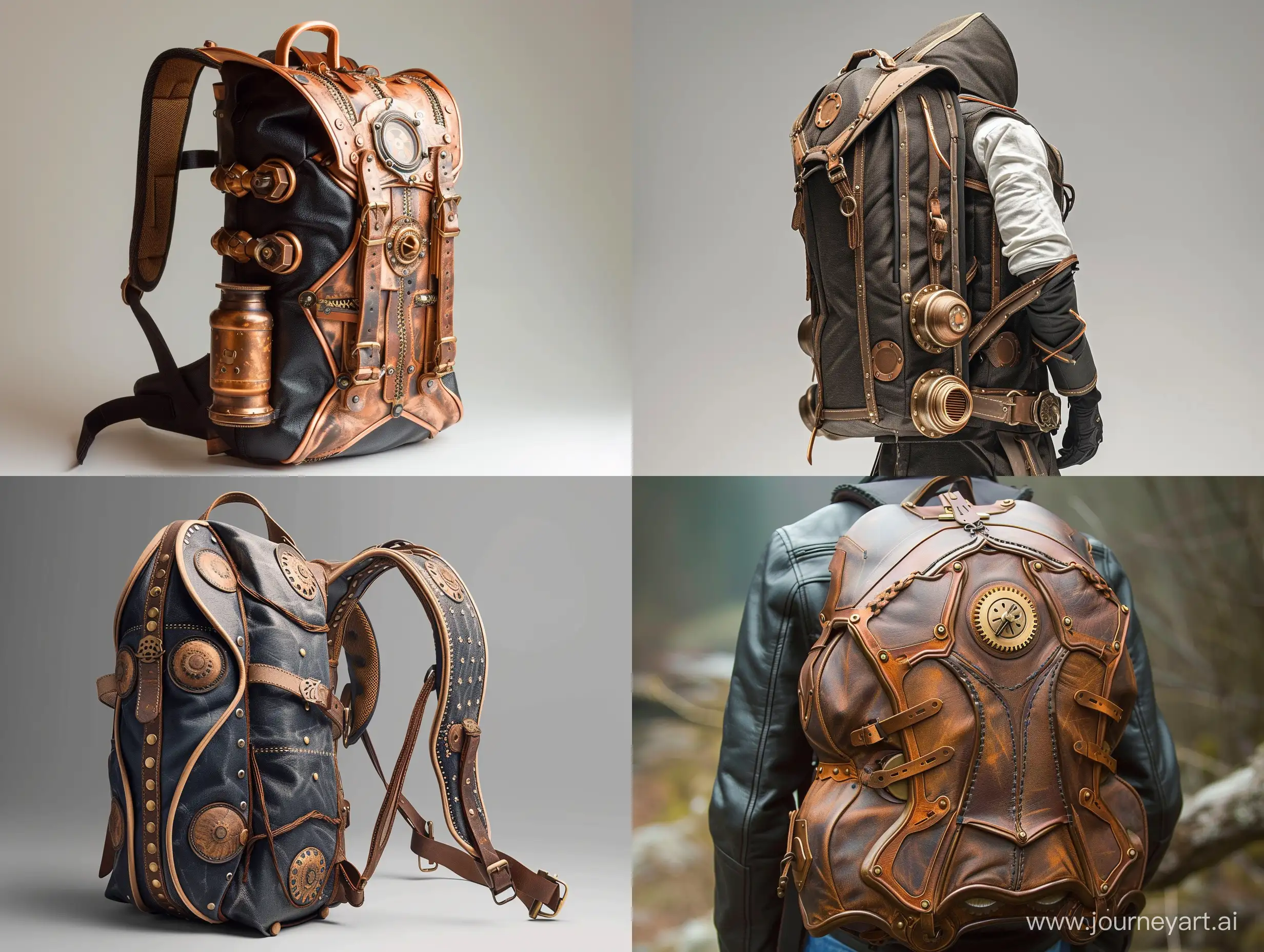 Stylish-Steampunk-Backpack-Design-with-Unique-Materials