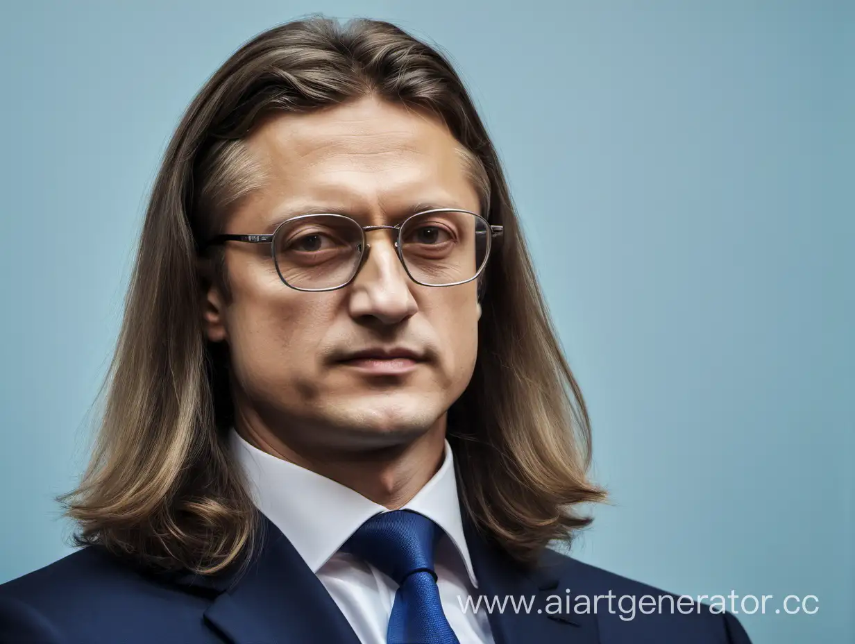 Zelensky-Vladimir-Alexandrovich-Portrait-with-Glasses-and-Long-Hair