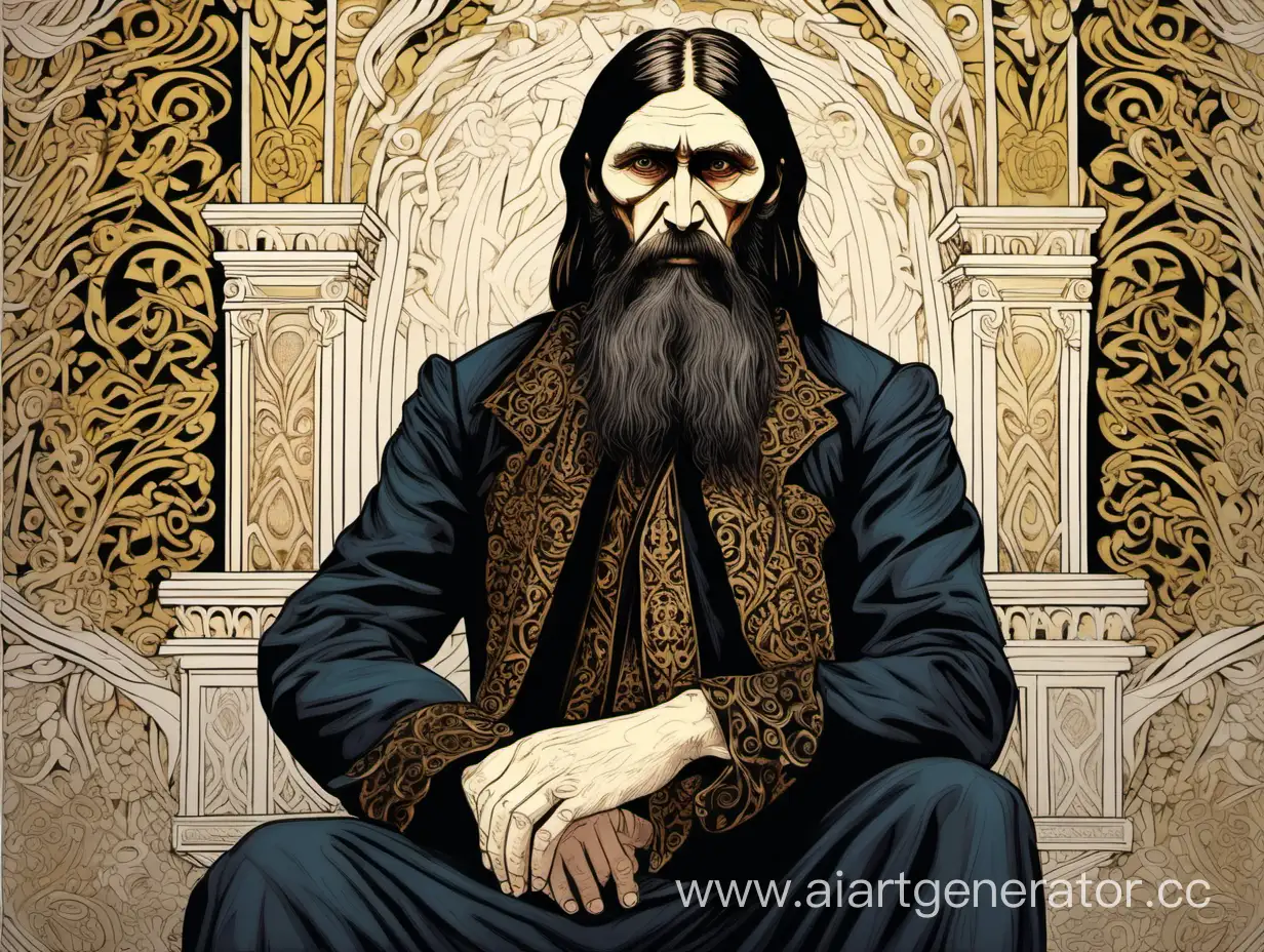 Grigori-Rasputin-Sketching-in-Scandinavian-Palace-Intense-Contemplation-in-Color