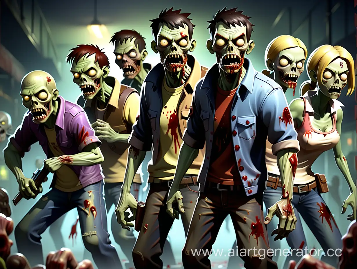 Team-Forsterss-2-Characters-Battling-Zombie-Horde