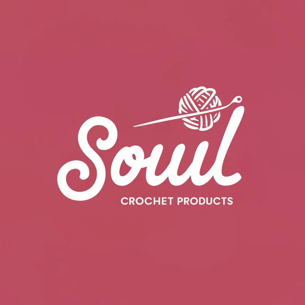 LOGO-Design-for-Soul-Pink-Palette-with-Crochet-Ball-and-Needle-Motif