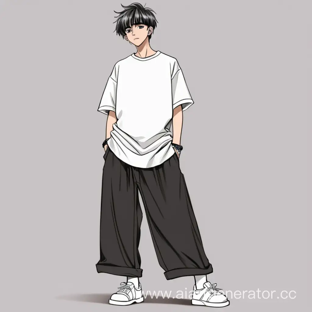 Anime-Style-Teen-Boy-in-Oversized-TShirt-and-Wide-Pants