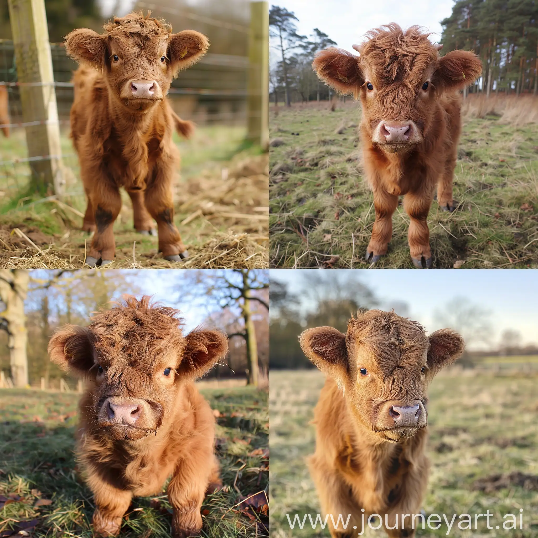 Adorable-Mini-Highland-Cow-in-Playful-Pose