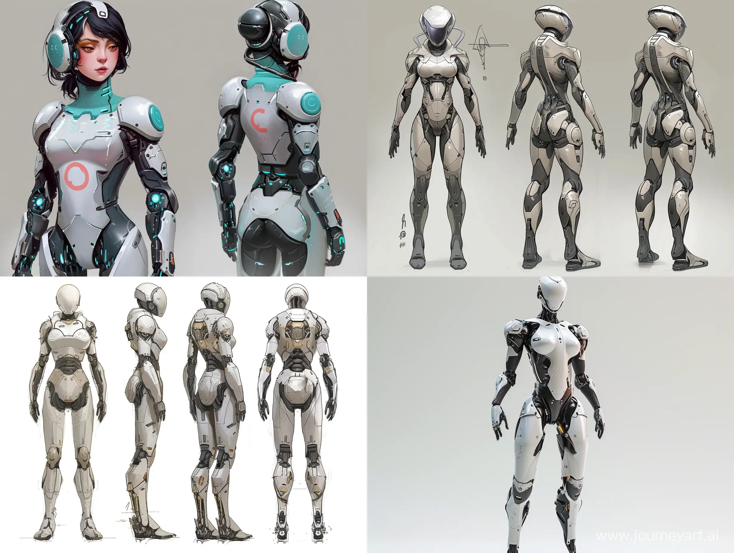 fembot, full body character design