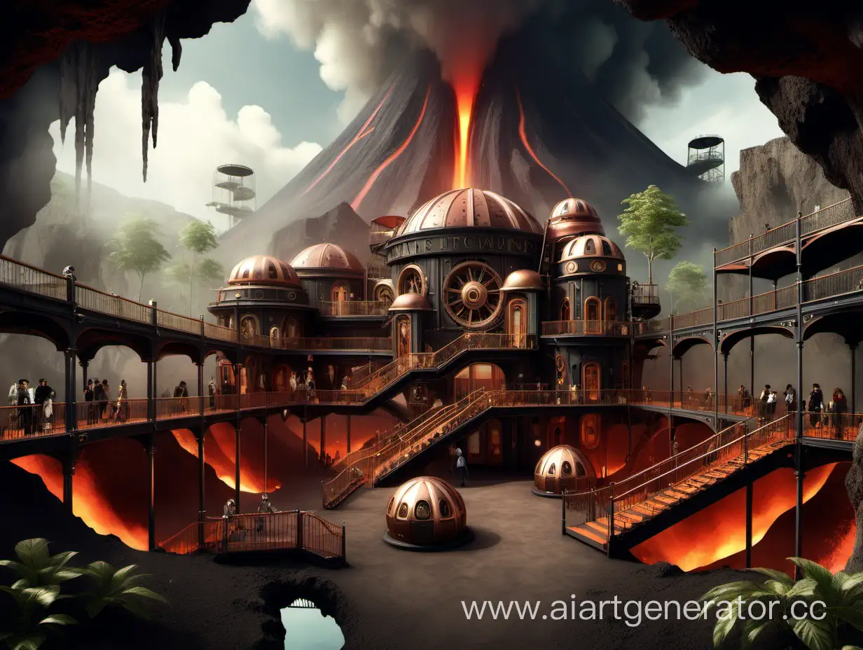Steampunk-Cityscape-Park-Inside-Volcanic-Abyss
