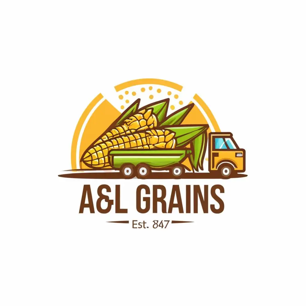 logo, CORN,CASSAVA,TRAILER,, with the text " A&L GRAINS", typography, be used in Retail industry