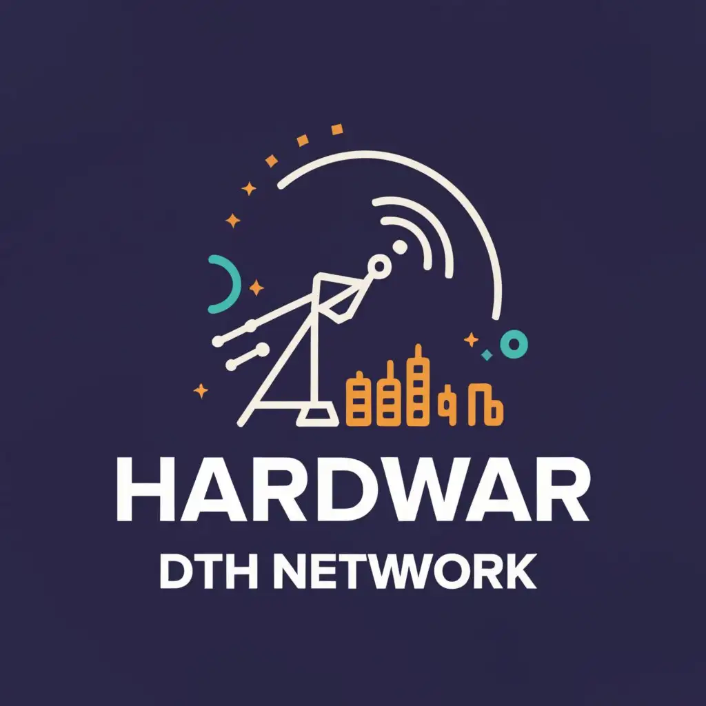 a logo design,with the text "HARIDWAR DTH NETWORK", main symbol:HARIDWAR DTH NETWORK,Moderate,clear background