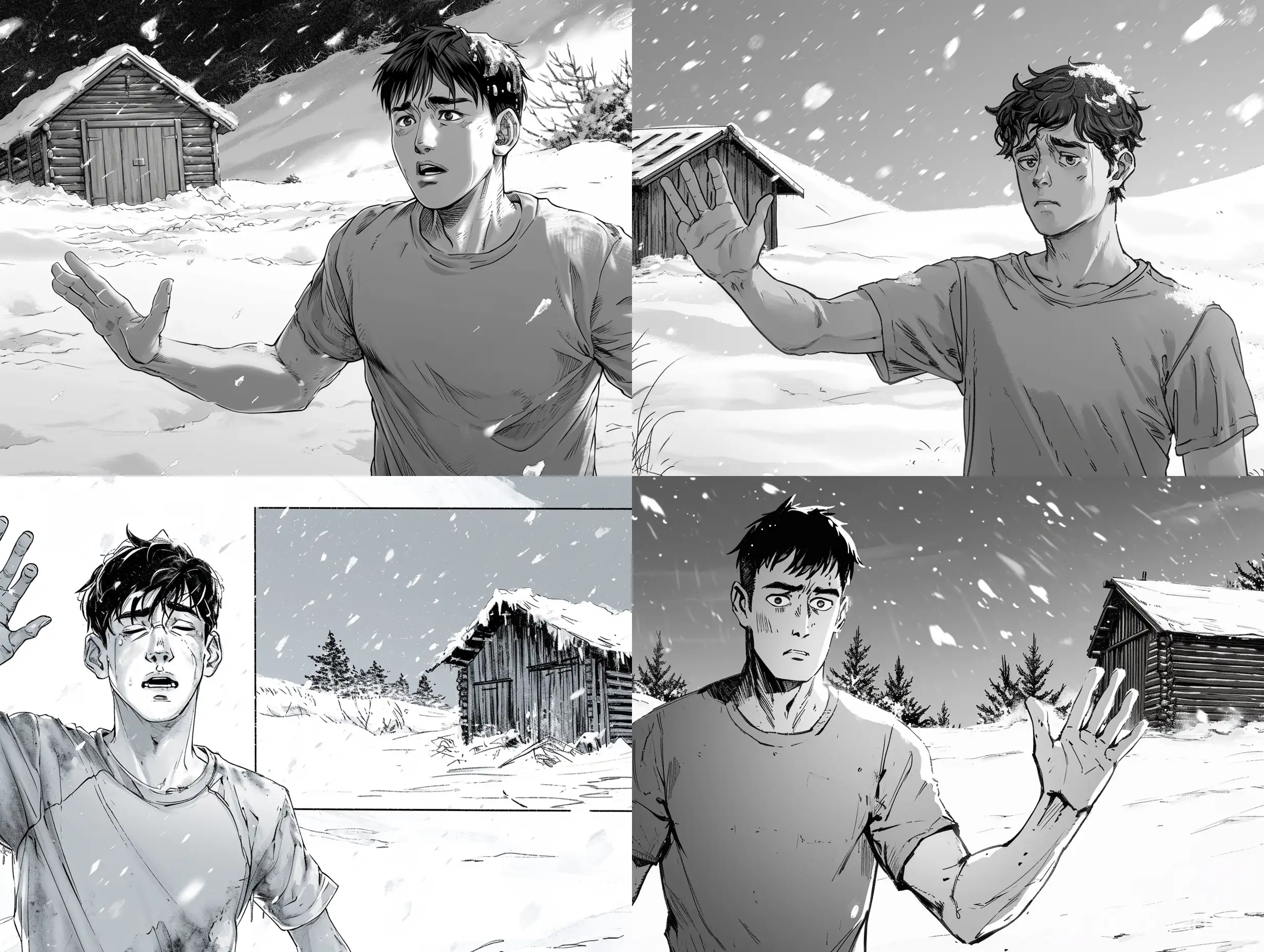 Regretful-Man-in-Snowy-Manga-Scene
