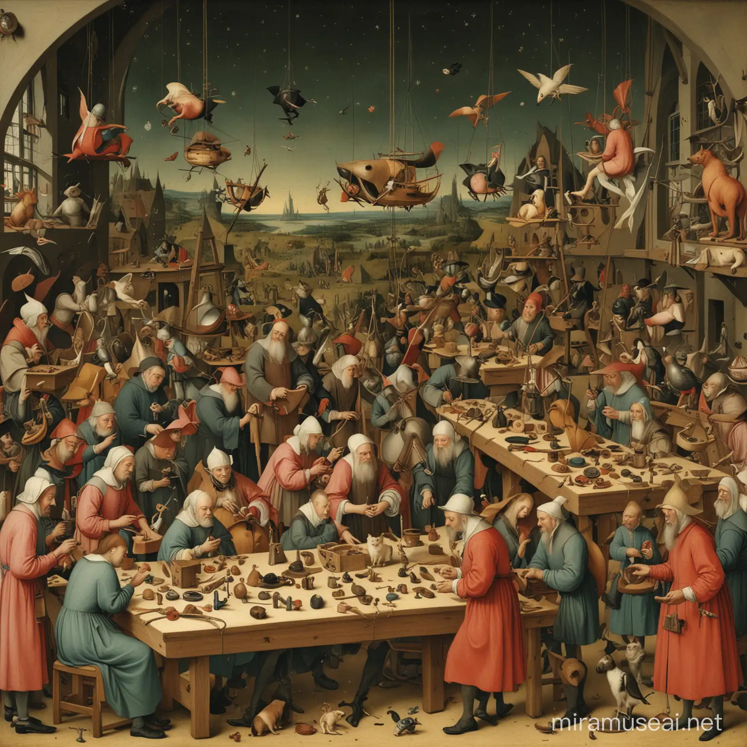 Hieronymus Bosch Toy Workshop Crafting Toys and Whimsical Creations