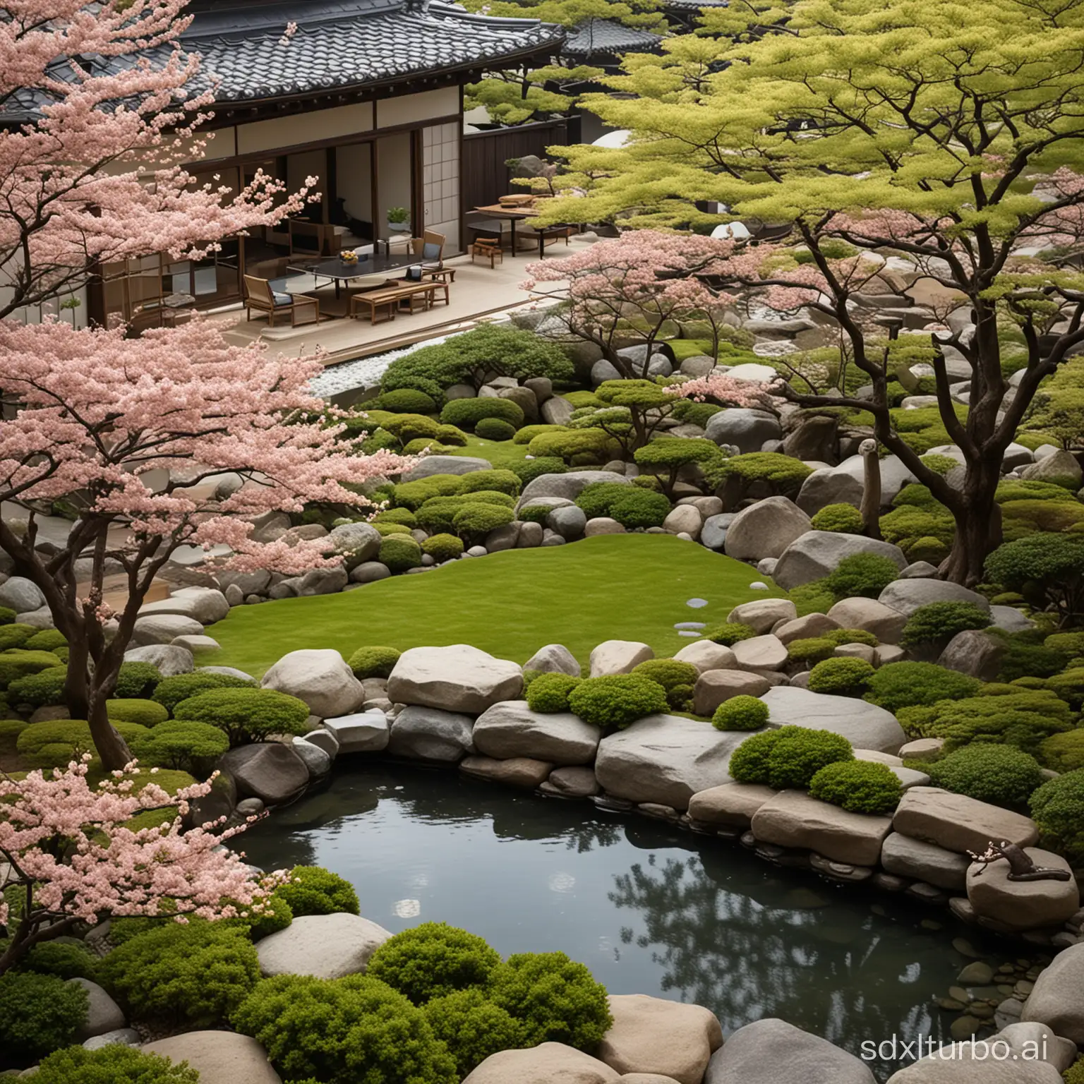 Serene-Japanese-Rooftop-Landscape-Design-with-Traditional-Rooms-and-Lush-Green-Spaces