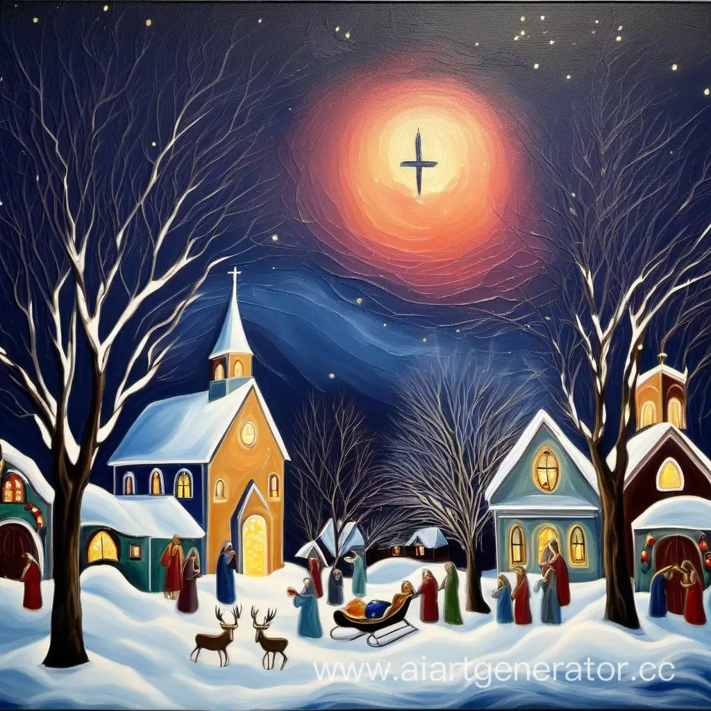 Peaceful-Christmas-Night-Painting-Illuminated-by-Holy-Light