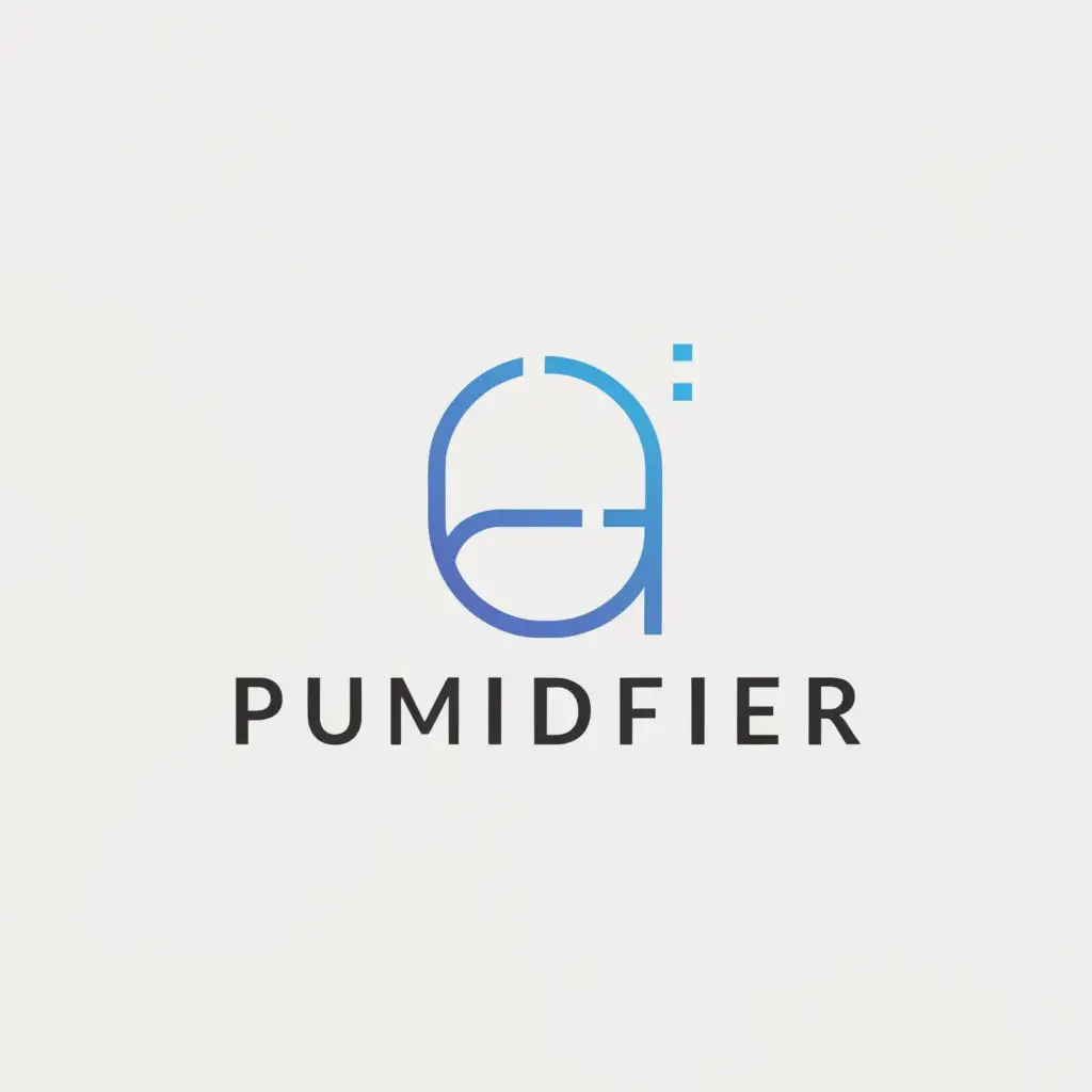 a logo design,with the text "Pumidifier", main symbol:room air purifier,Minimalistic,be used in Technology industry,clear background