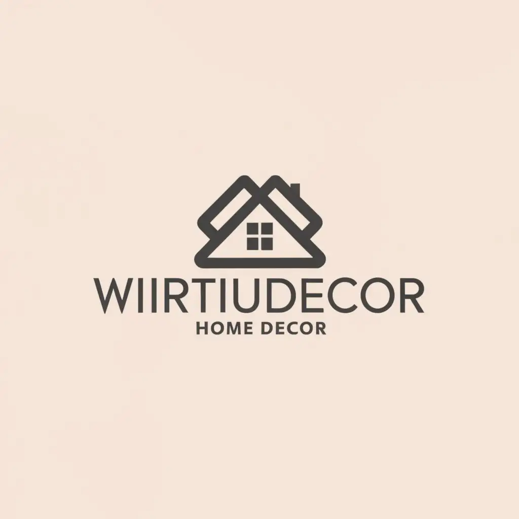 a logo design,with the text "VirtuDecor", main symbol:house,Moderate,clear background