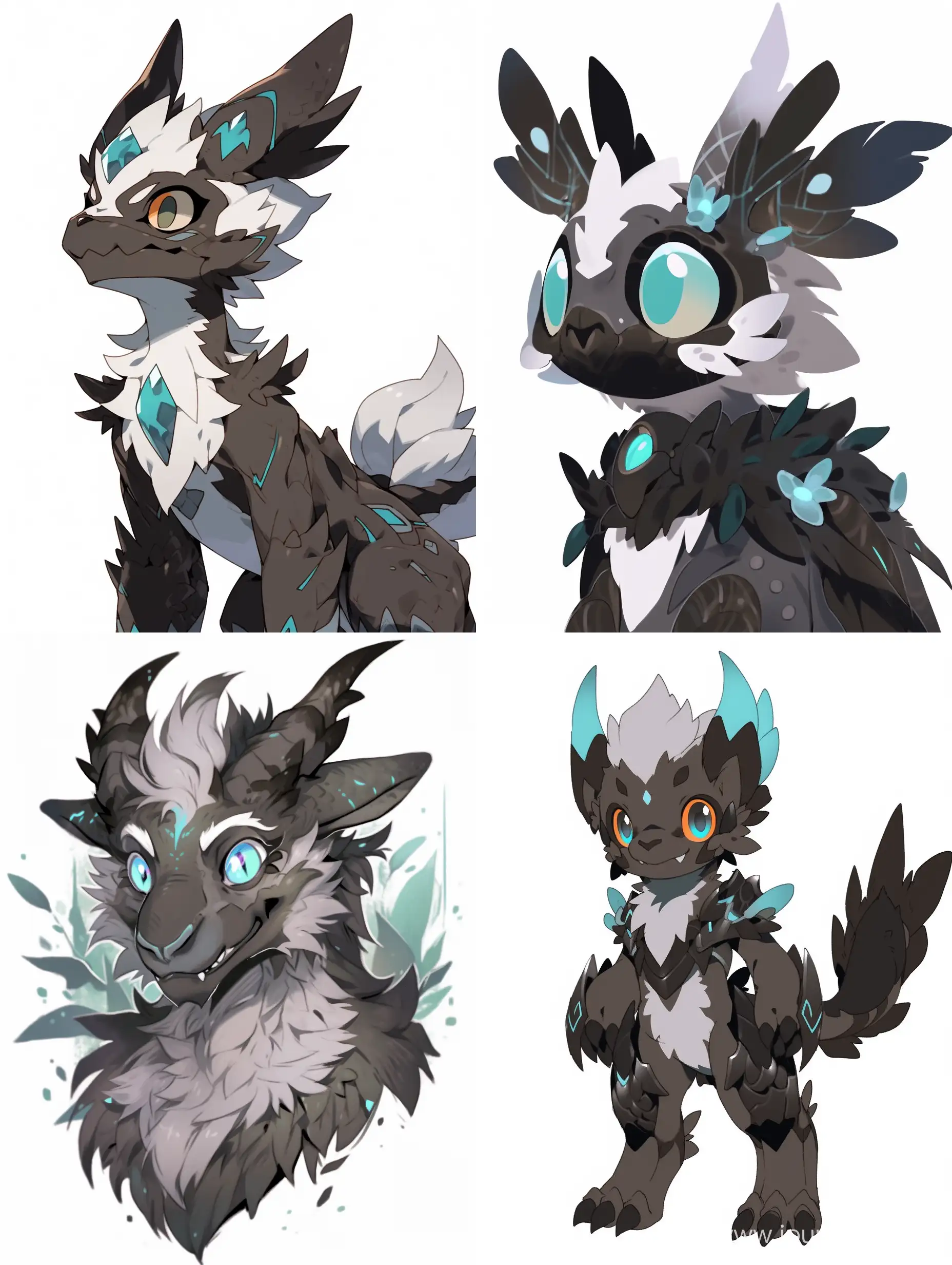 gray anthropomorphic dragon with 2 horns and turquoise eyes, glossy leather, stylized like ovopack draw style, contrasting colors and slightly lower saturation, soft and hard strokes without outline, --niji 5