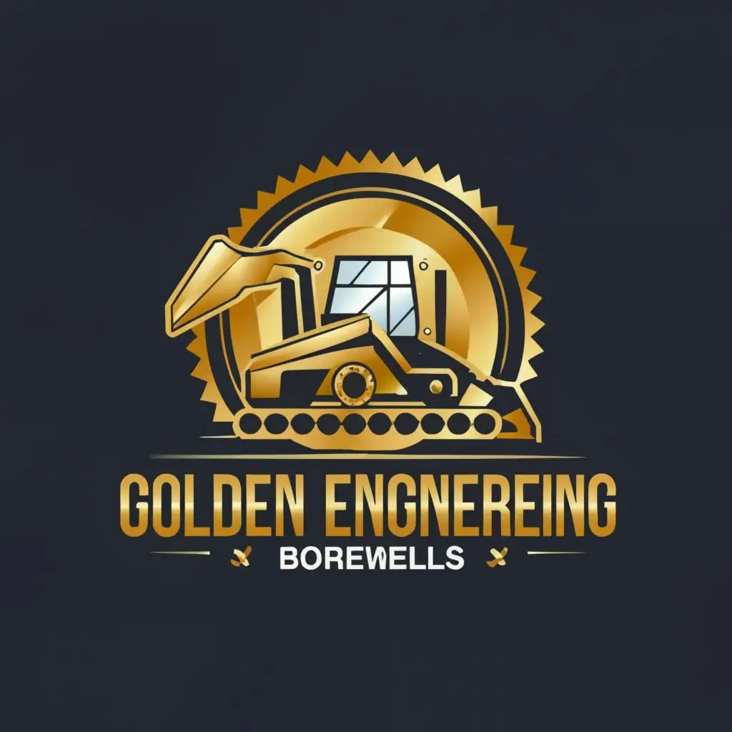 LOGO-Design-For-MS-Golden-Engineering-Borewells-Bold-Typography-with-Digging-Machines-and-Luxury-Theme