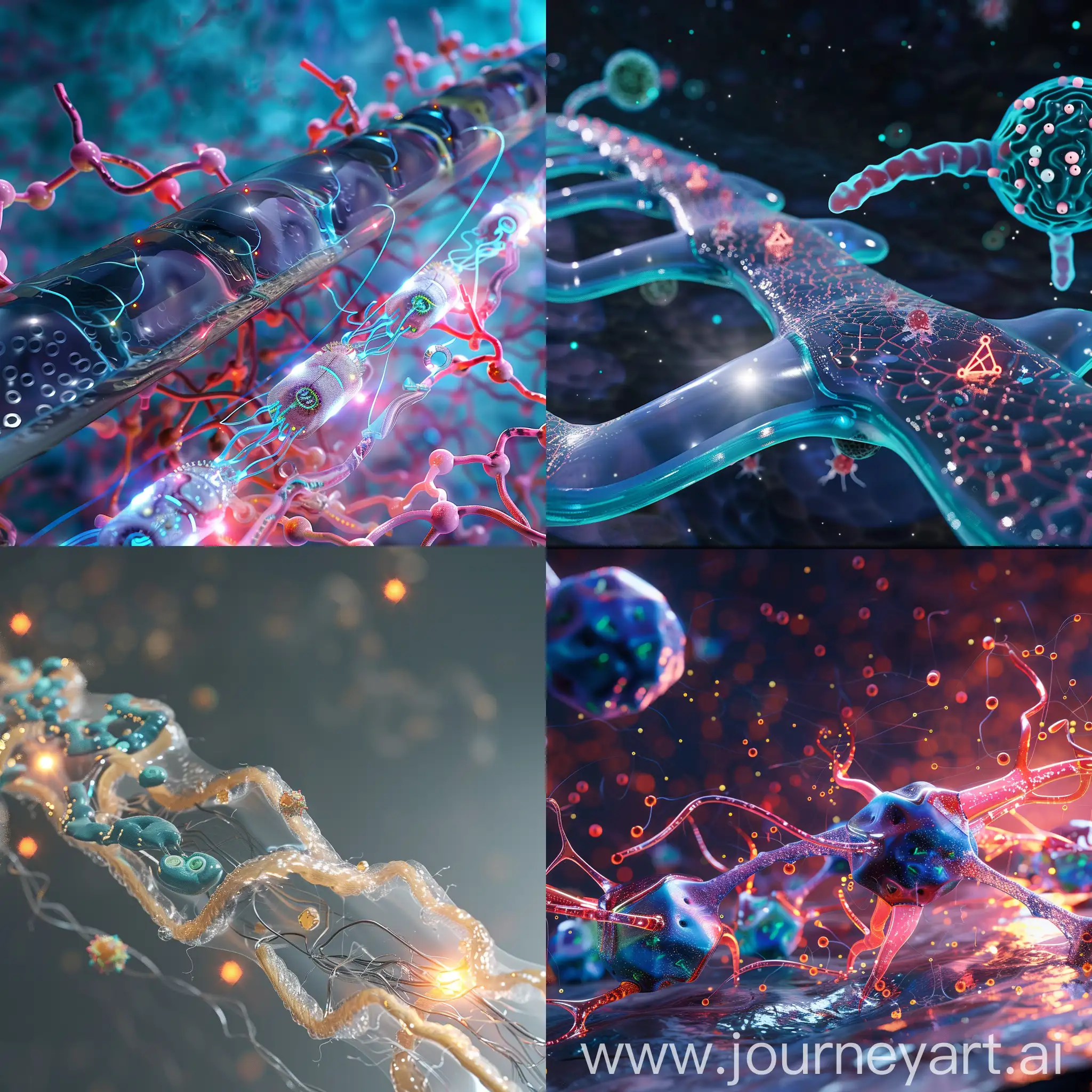 Concept art relating ion channels and microfluidics and neural networks