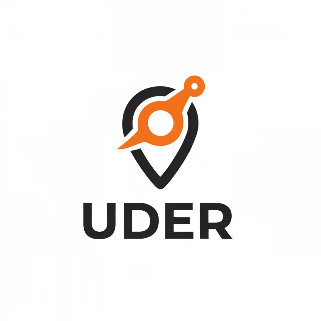 a logo design,with the text "Uder", main symbol:Location Icon + Steering,مُعقد,be used in السيارات industry,clear background