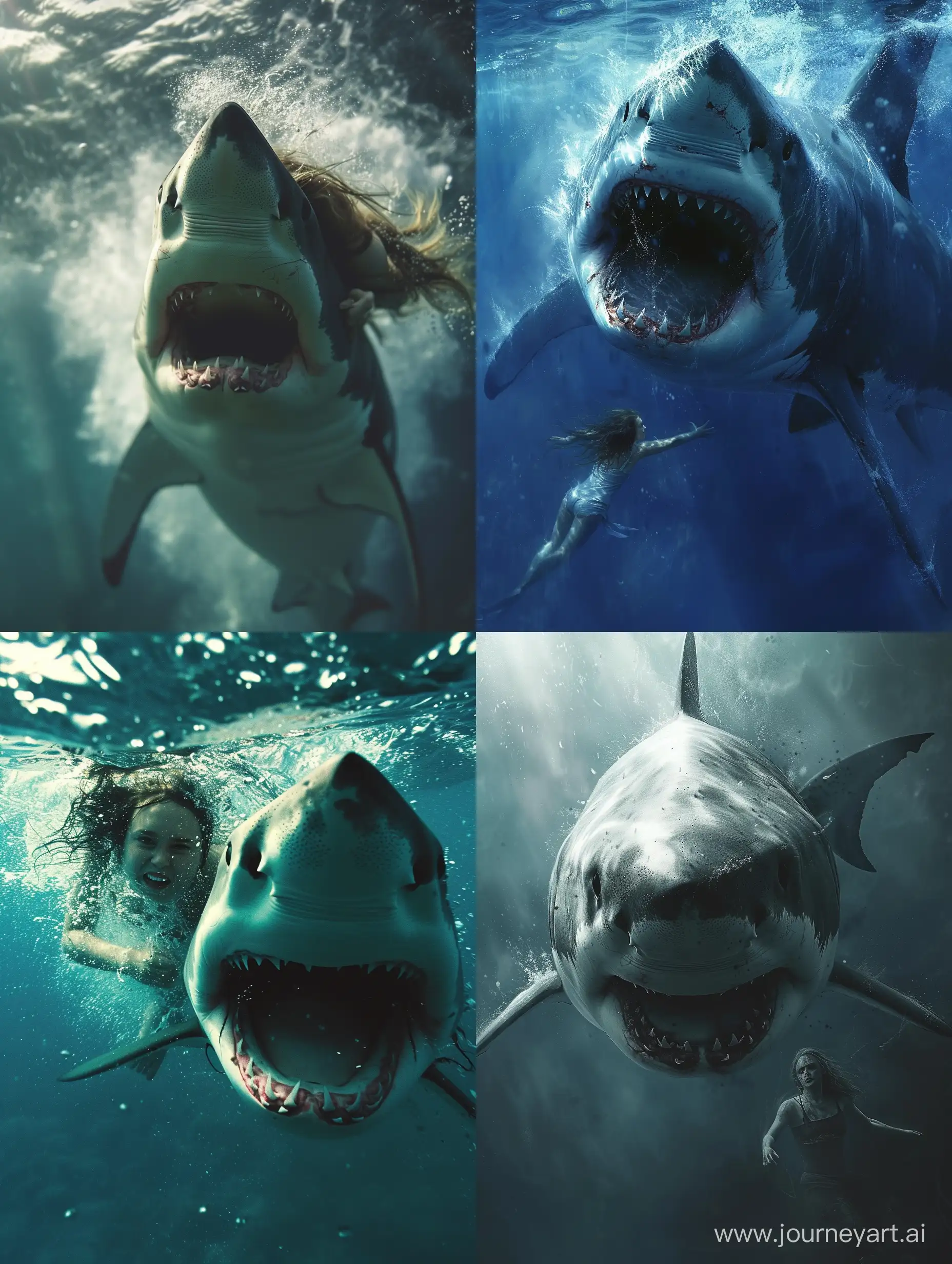 White shark attack girl