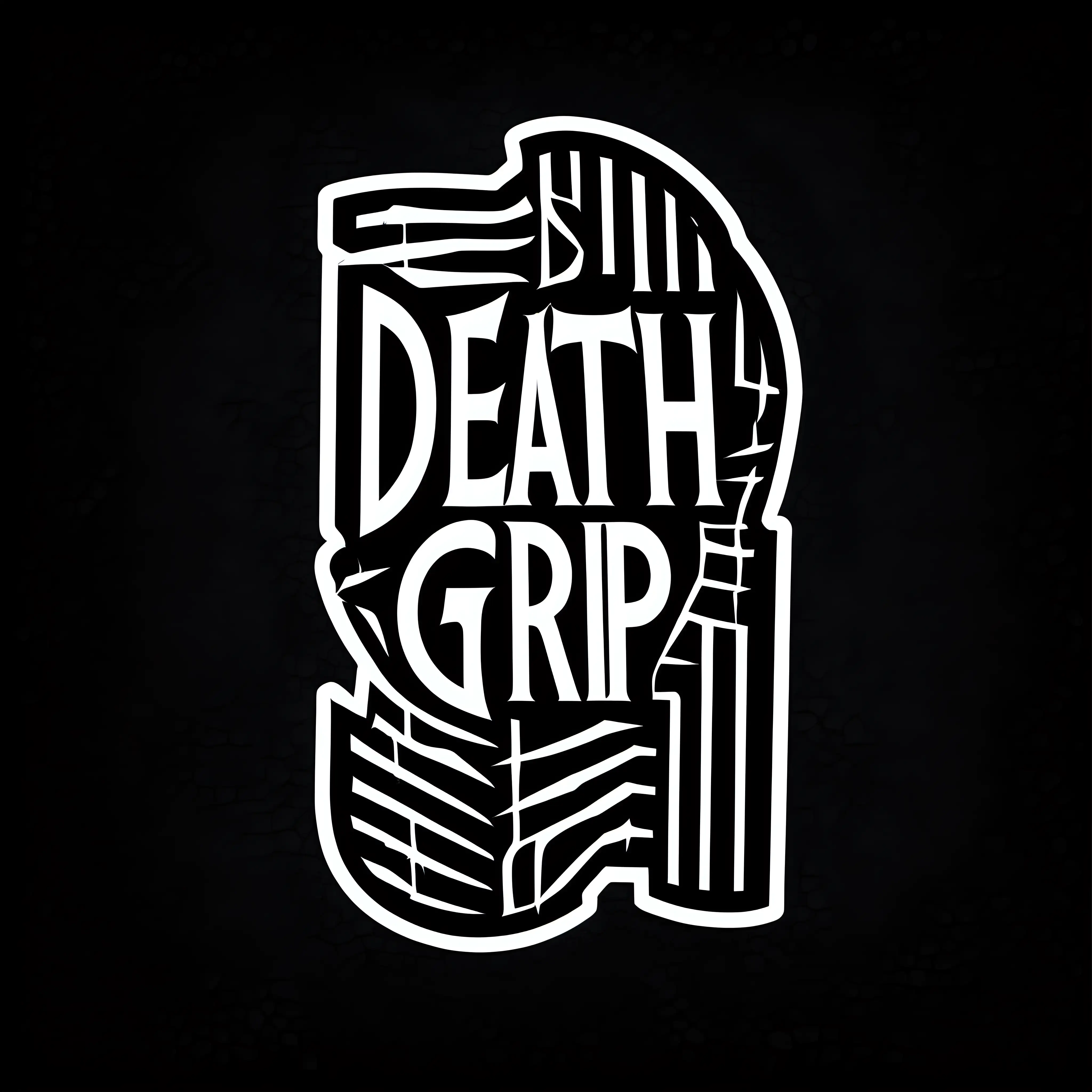 Black and white Stencil of the death grip tape, minimalist , simplicity, vector art, isolated on black background -v 5