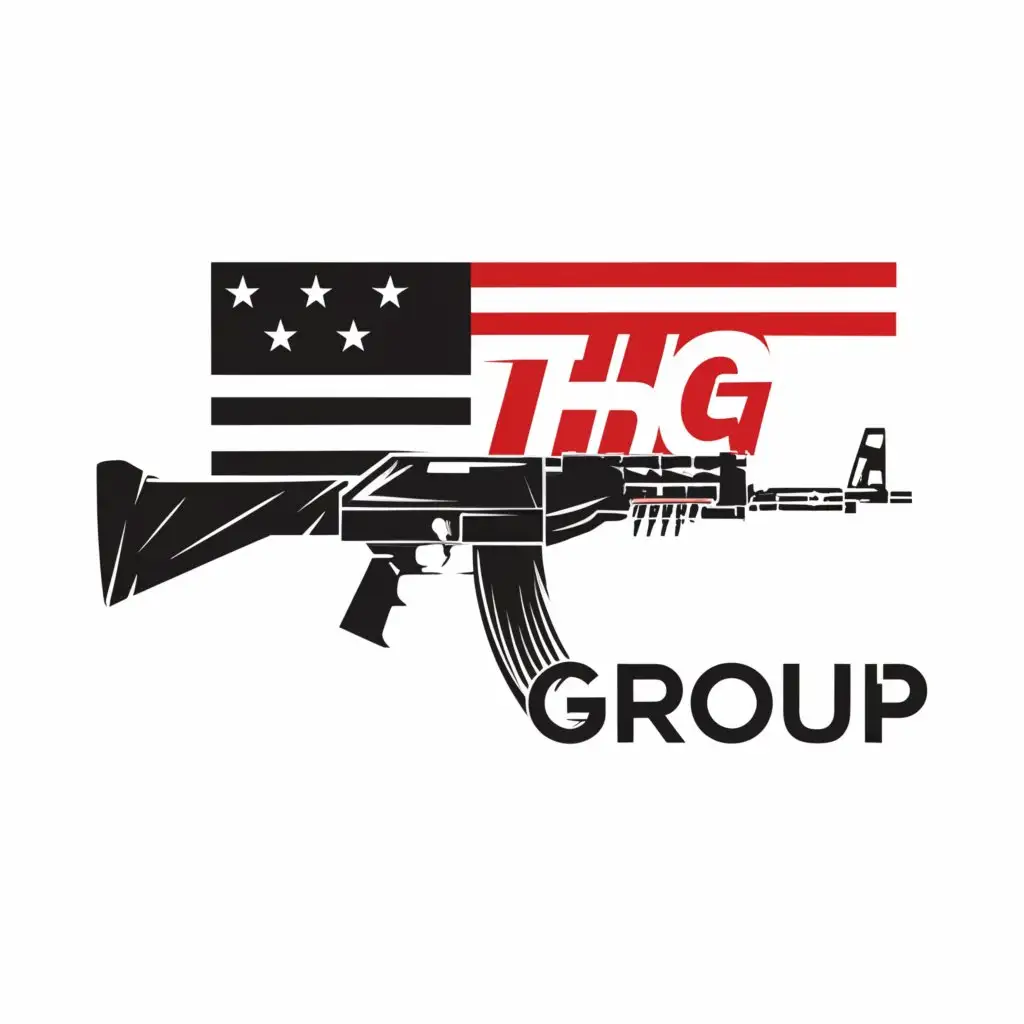 Logo-Design-For-THG-GROUP-Albanian-Flag-and-AK47-Symbolism-on-Clear-Background