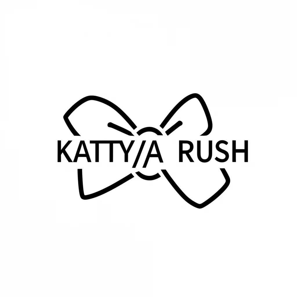 a logo design,with the text "Katya Rush", main symbol:Bow,Minimalistic,clear background