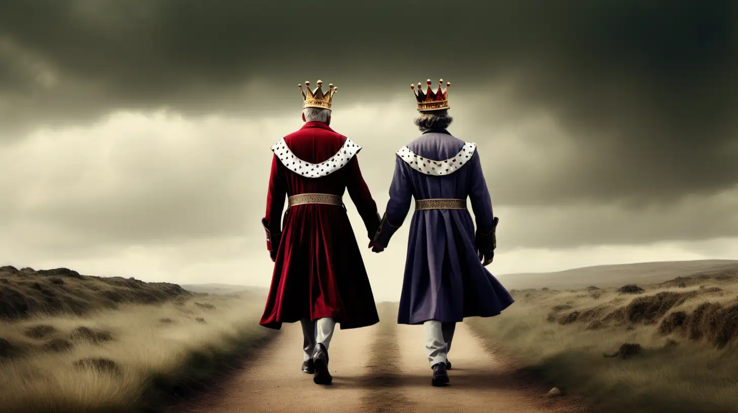 create a passionate, evocative image about walking with kings
