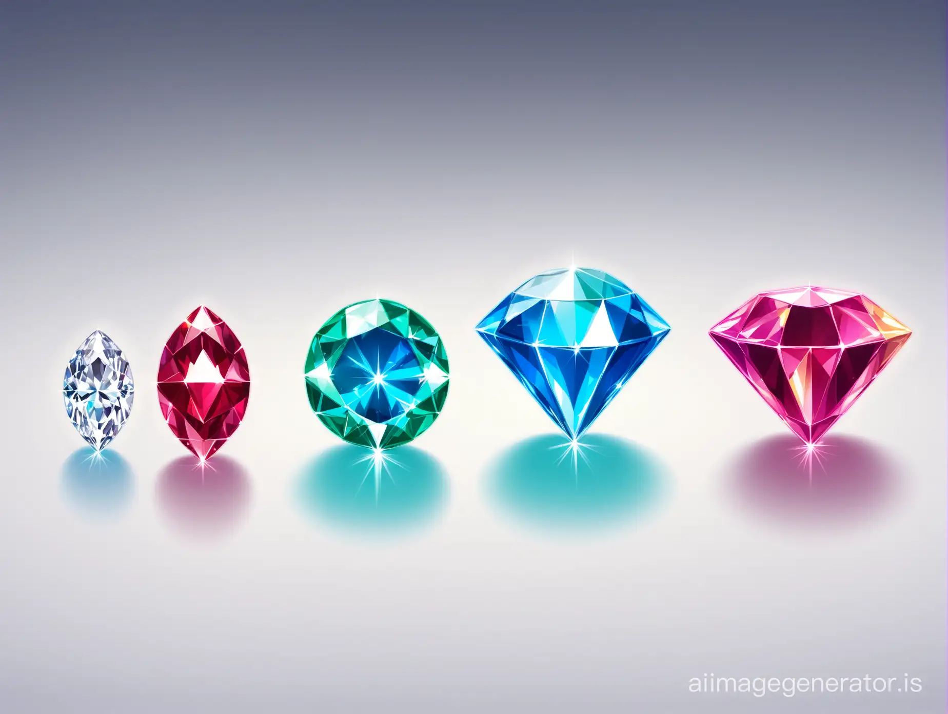 3 jewels of different shapes