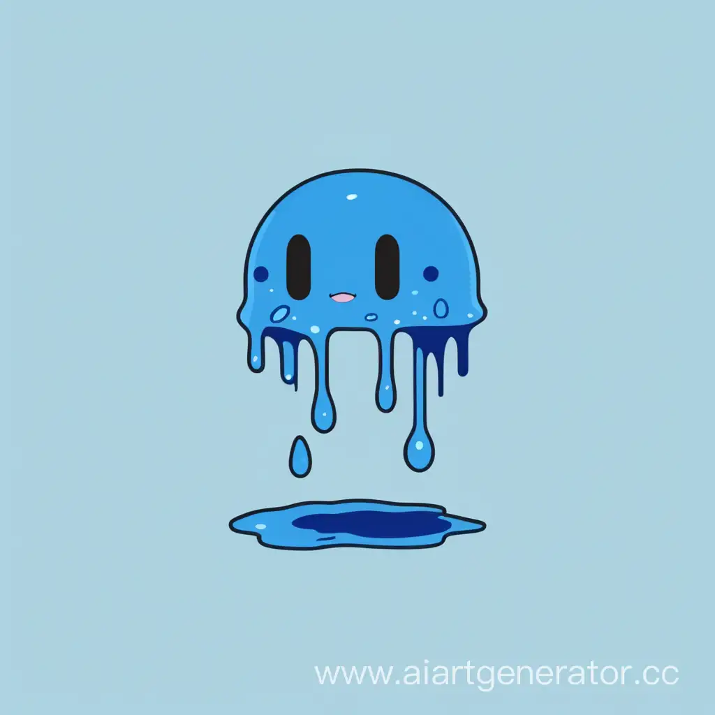 Minimalist-Anime-Blue-Slime-Illustration