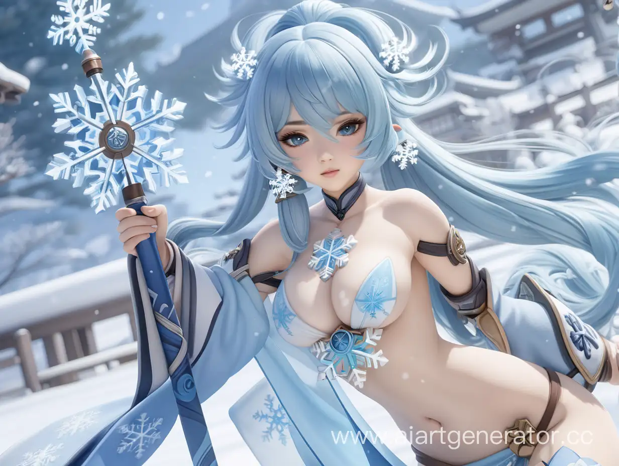 Ice-Goddess-Linghua-Li-Noble-Warrior-with-Snowflake-Greatsword