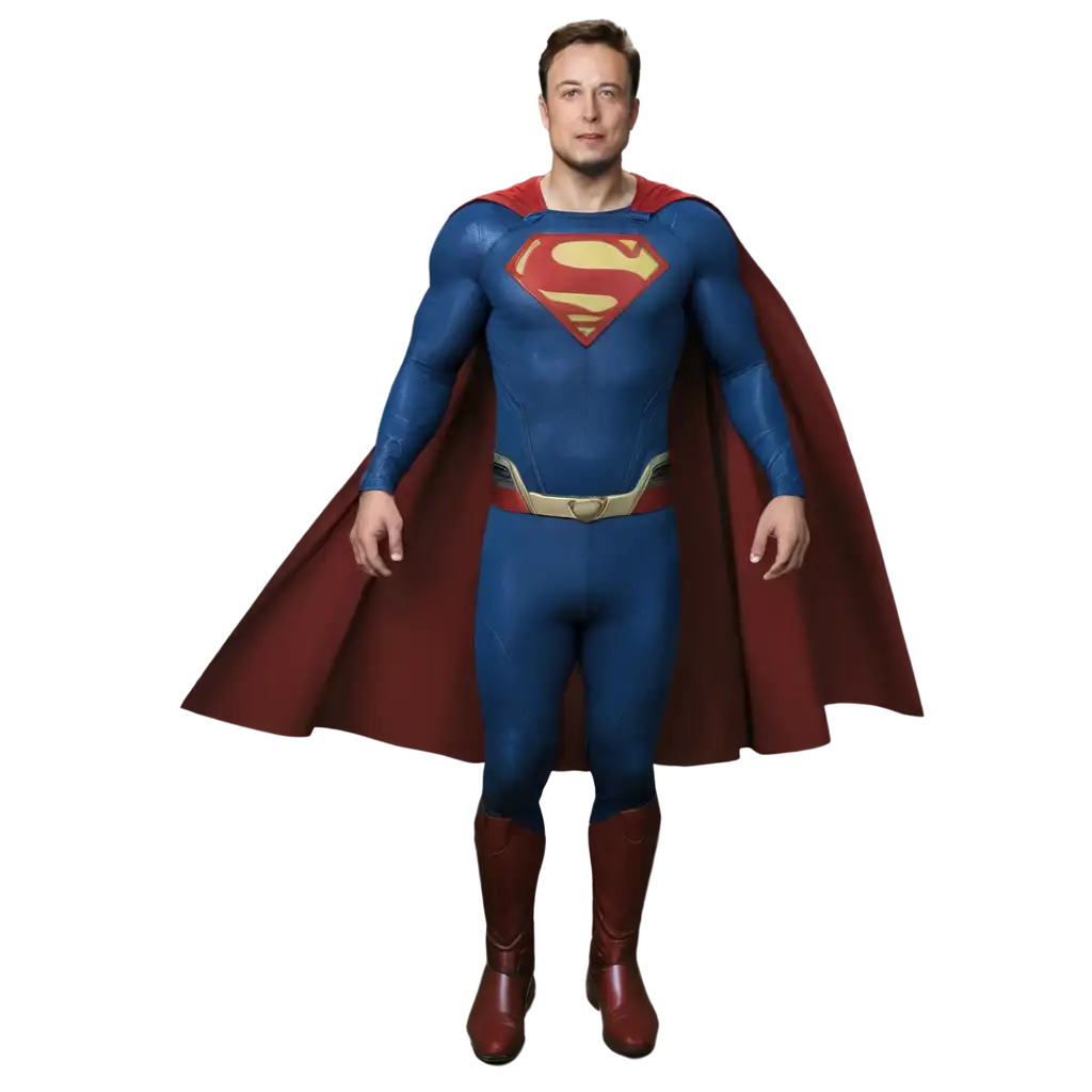 Elon musk dressed as a superman