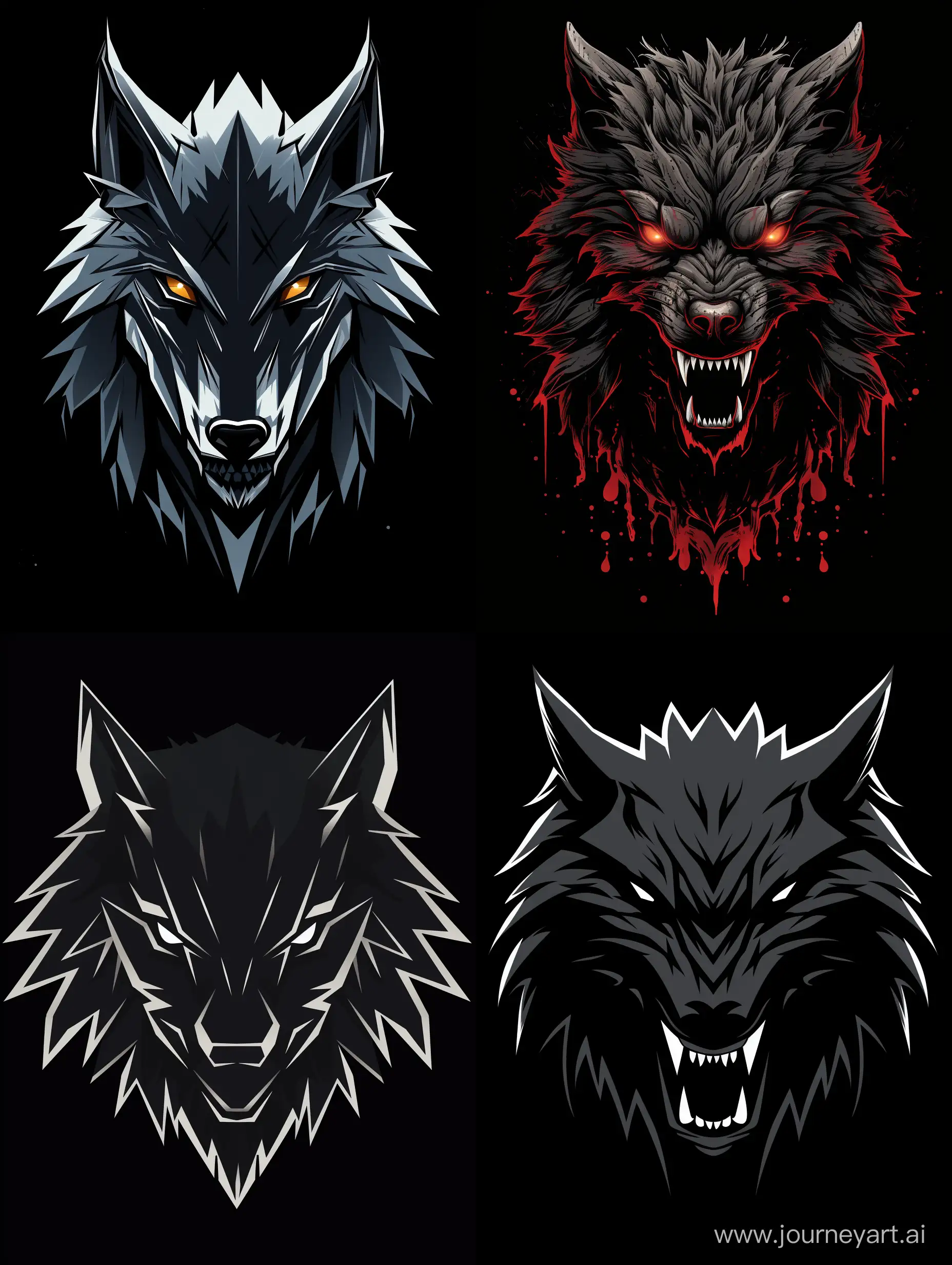 Логотип одиночного волка, hd, black