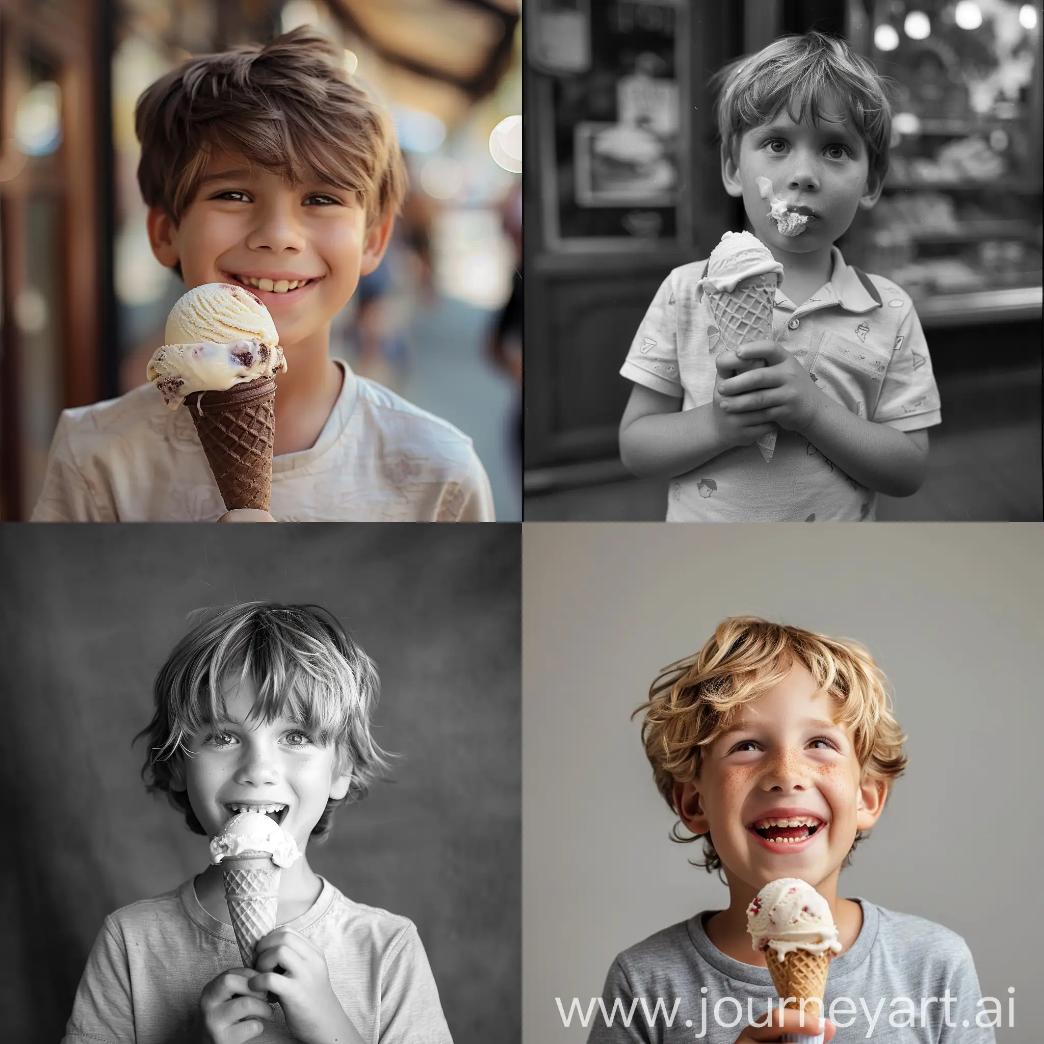 Joyful-Boy-Enjoying-Ice-Cream-Delightfully