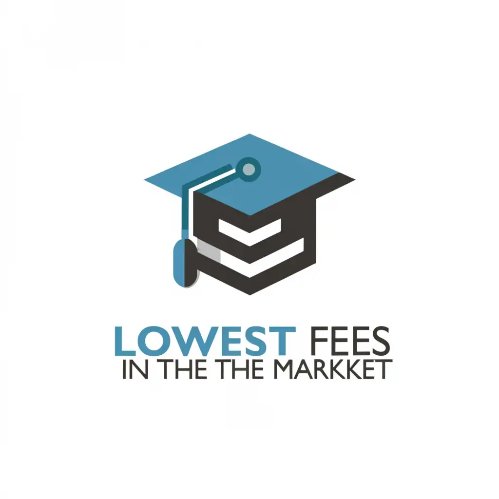 a logo design,with the text "Lowest Fees in the market", main symbol:Education,Moderate,clear background