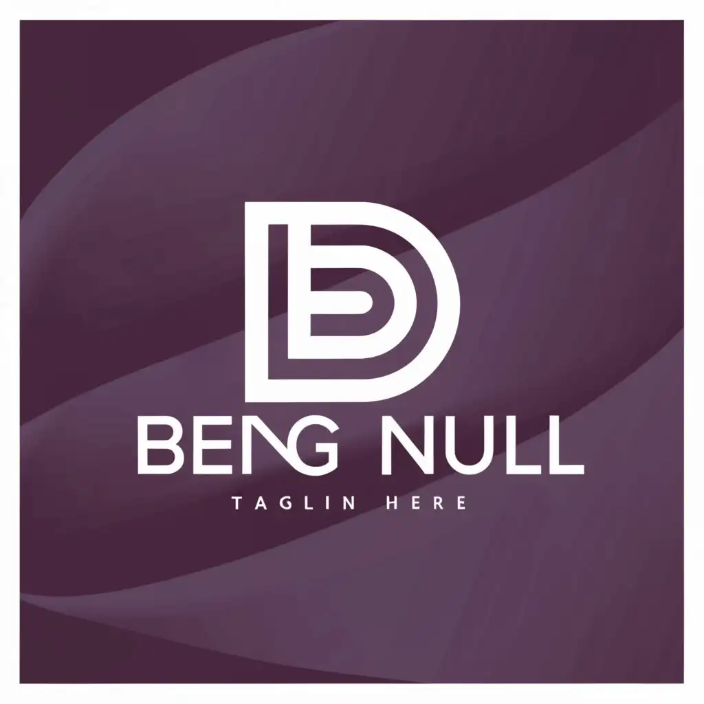 a logo design,with the text "being null", main symbol:B NULL,Minimalistic,be used in Internet industry,clear background