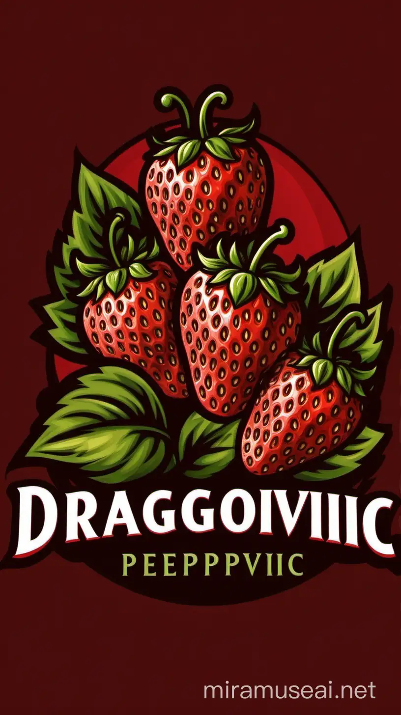Organic Strawberry and Pepper Farm Logo Design