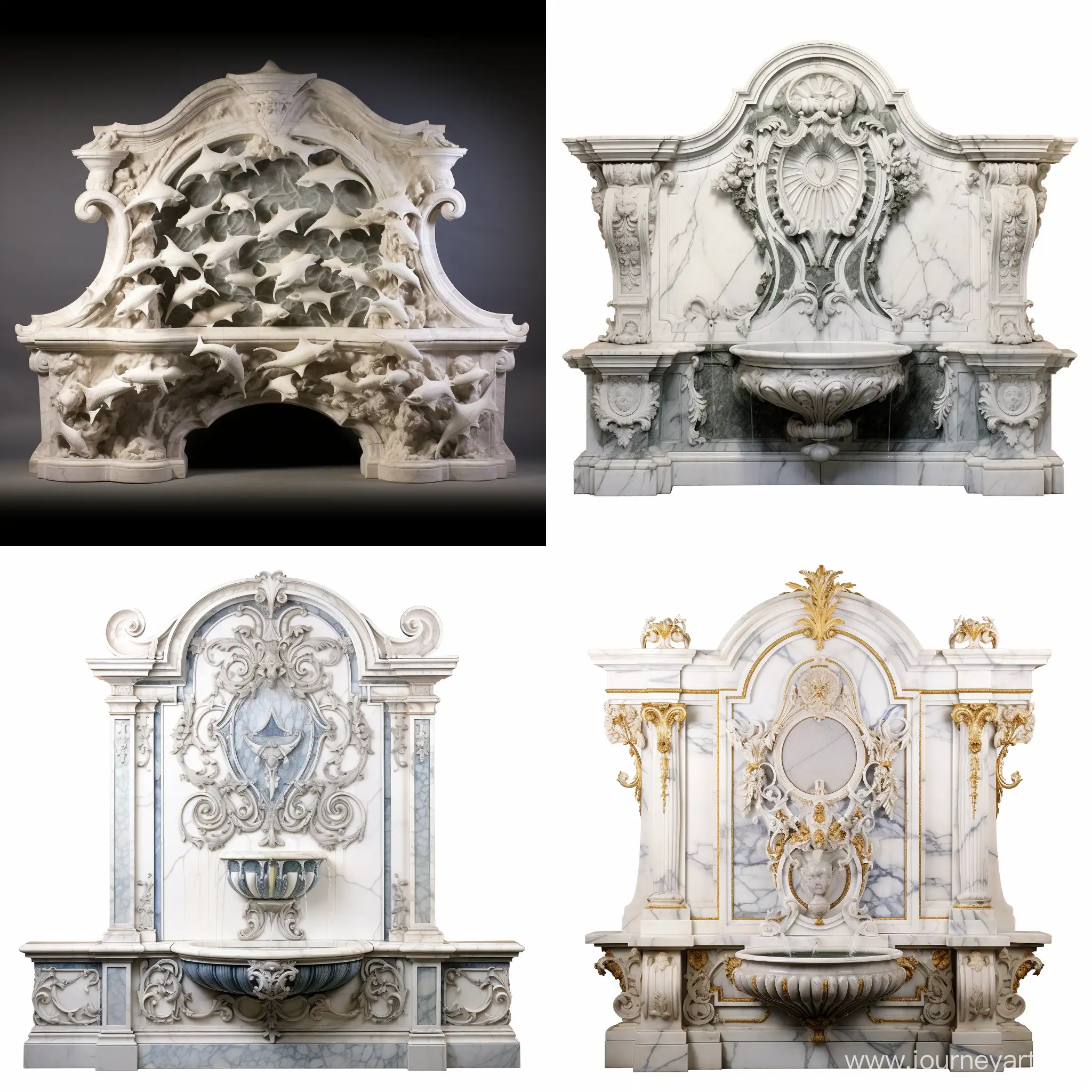 Graceful-Dolphin-Sculpture-in-Baroque-Patterned-Marble-Wall-Fountain
