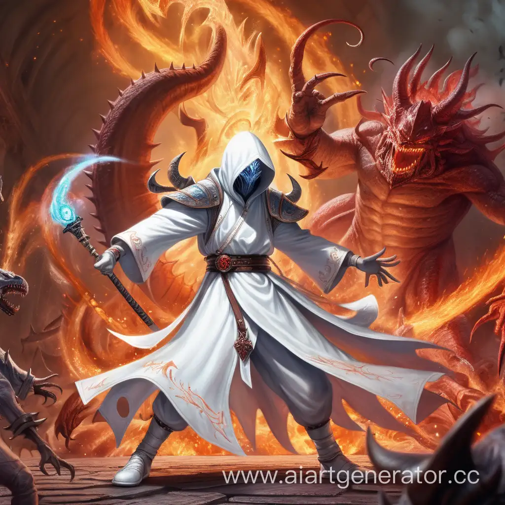 Whiterobed-Sorcerer-Battling-Demons-in-Hellish-Realm
