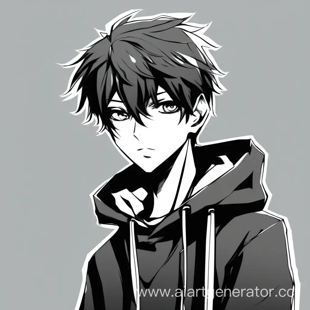 Anime-Style-Portrait-of-Teenage-Boy-in-Profile