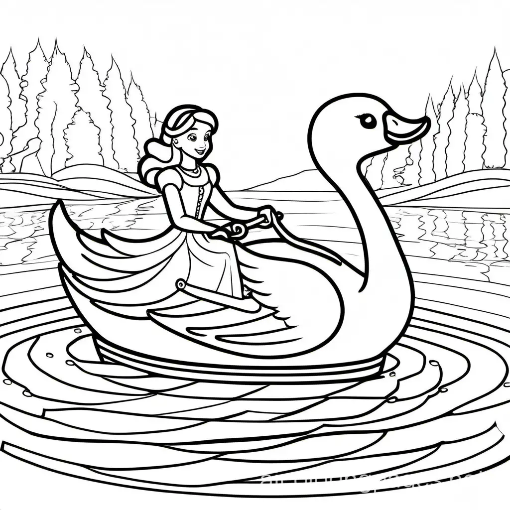Princess riding a swan boat on a crystal-clear lake full picture



, Coloring Page, black and white, line art, white background, Simplicity, Ample White Space. The background of the coloring page is plain white to make it easy for young children to color within the lines. The outlines of all the subjects are easy to distinguish, making it simple for kids to color without too much difficulty