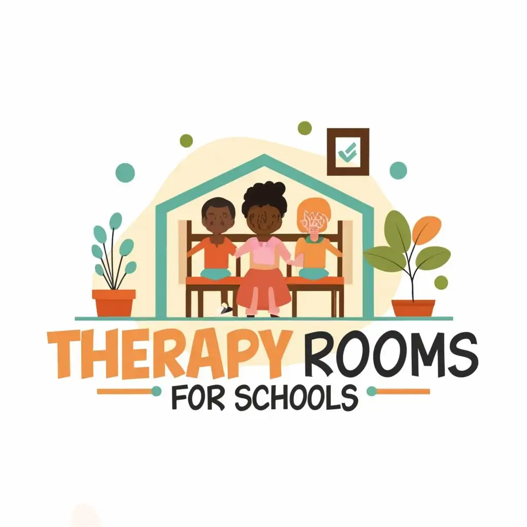 logo, a therapy room, with the text "Therapy Rooms for Schools", typography, be used in Nonprofit industry