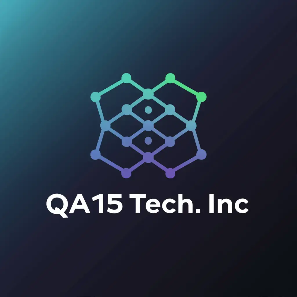 a logo design, with the text 'QA15 Tech.Inc', main symbol: servers emails administration, Moderate, be used in Technology industry, fade background