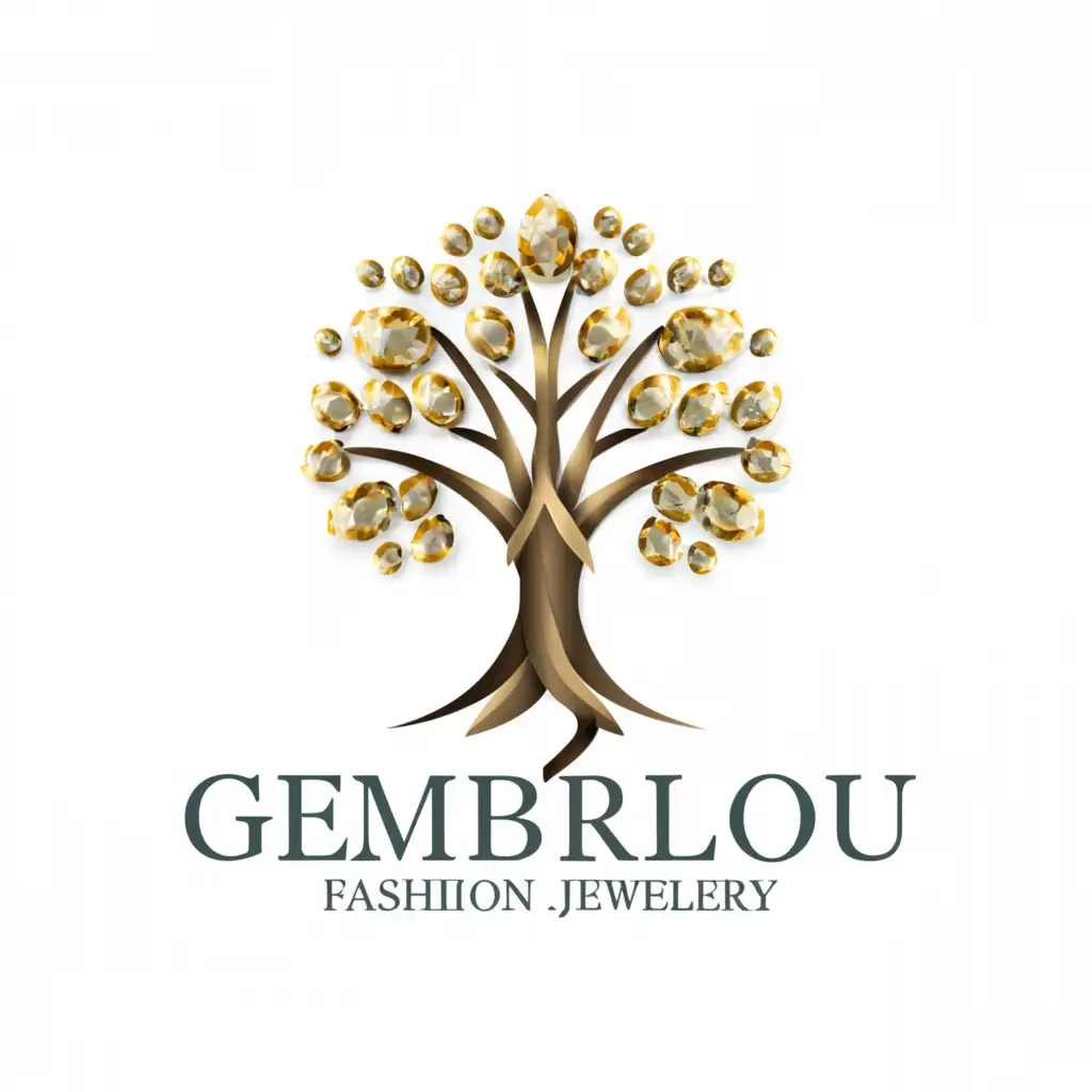 a logo design,with the text "Gemberlou Fashion Jewerly", main symbol:Gold,complex,clear background