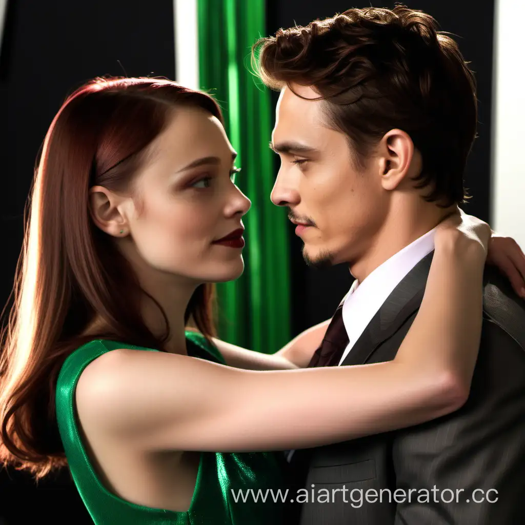 Embracing-Love-Elegant-Girl-in-Emerald-Dress-with-Harry-Osborn-James-Franco