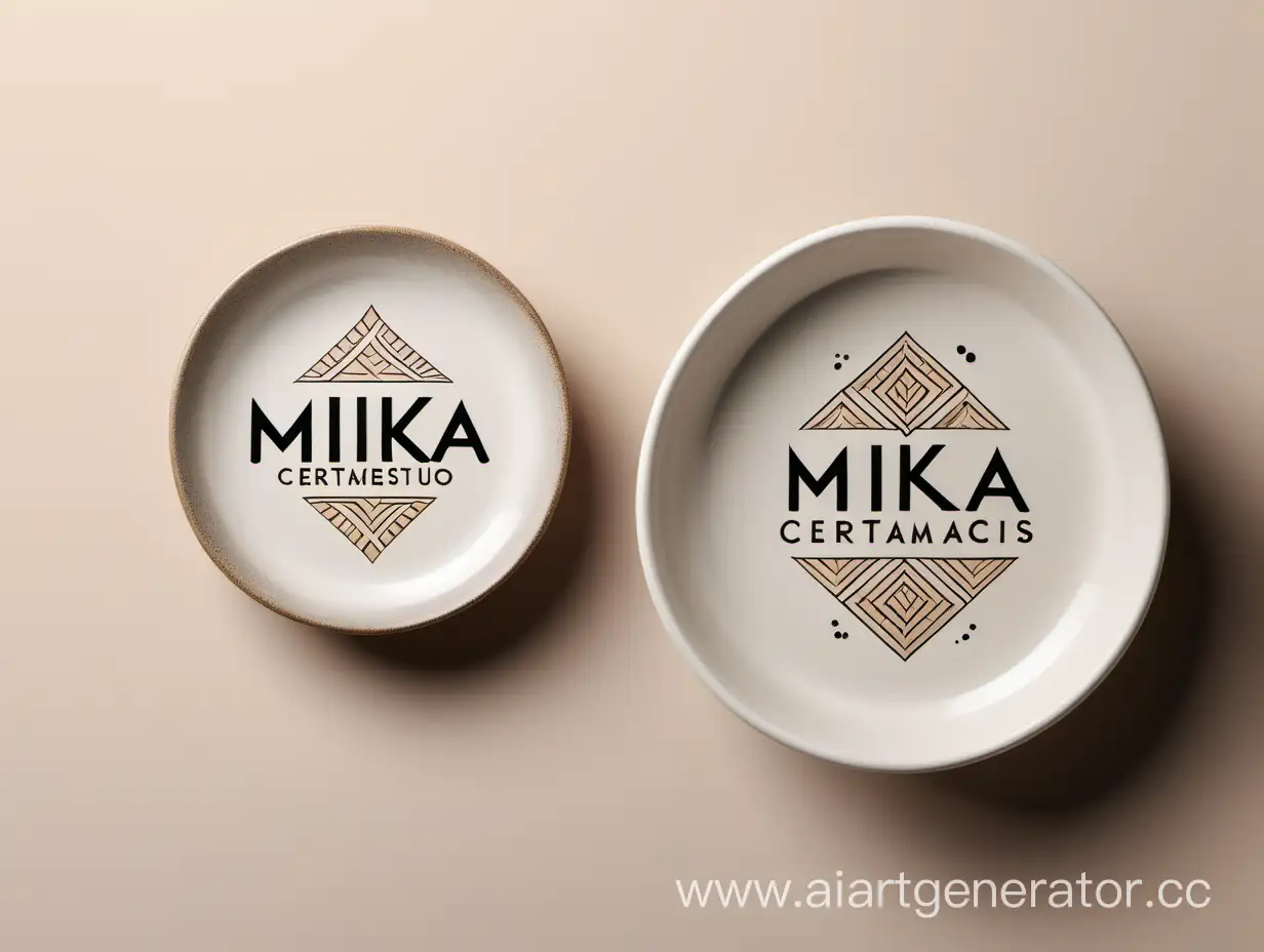 Создайте уникальный и эстетичный логотип для студии керамики Mika, c легкими тонами и красивыми керамическими изделиями