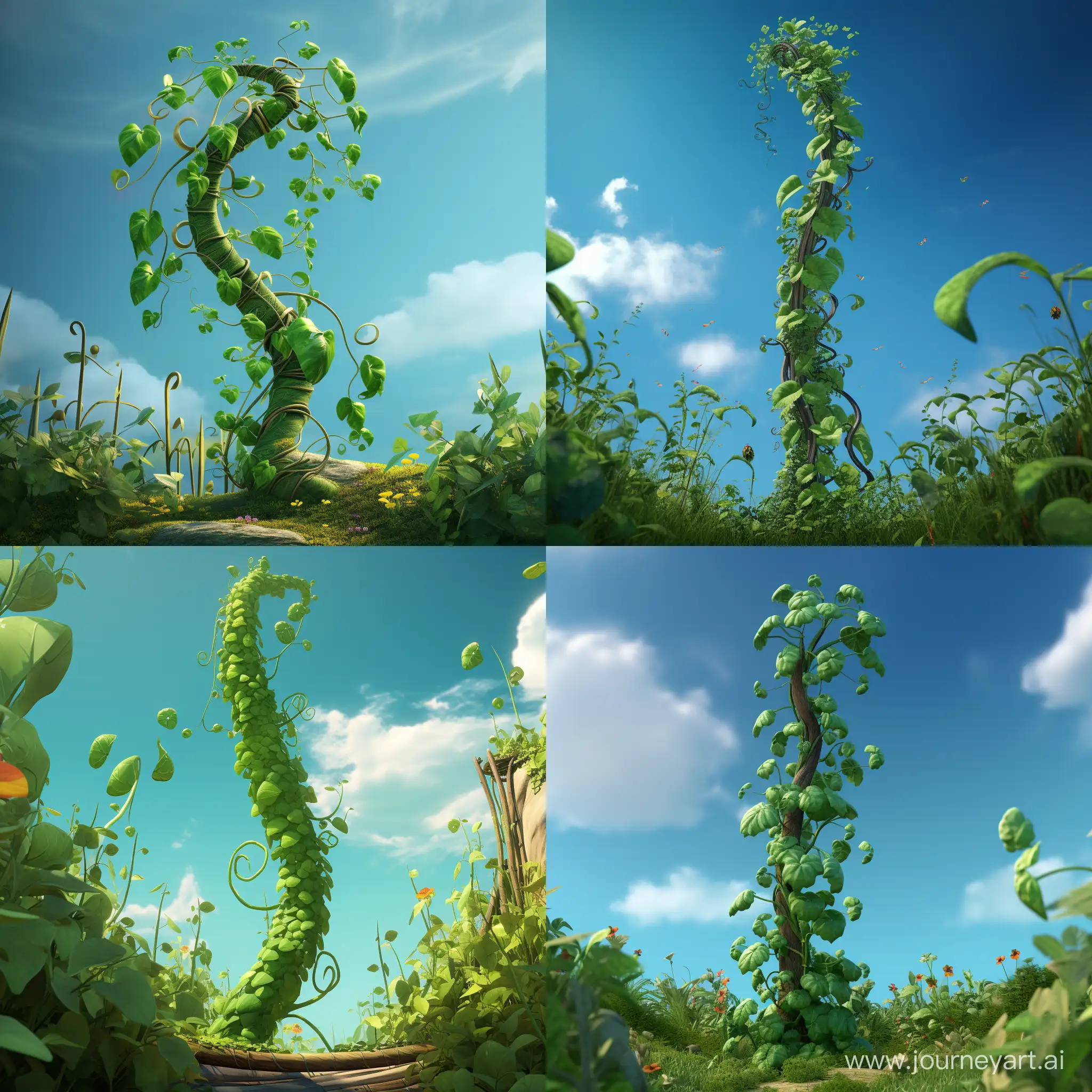 Enormous-Green-Beanstalk-Towering-in-3D-Animation