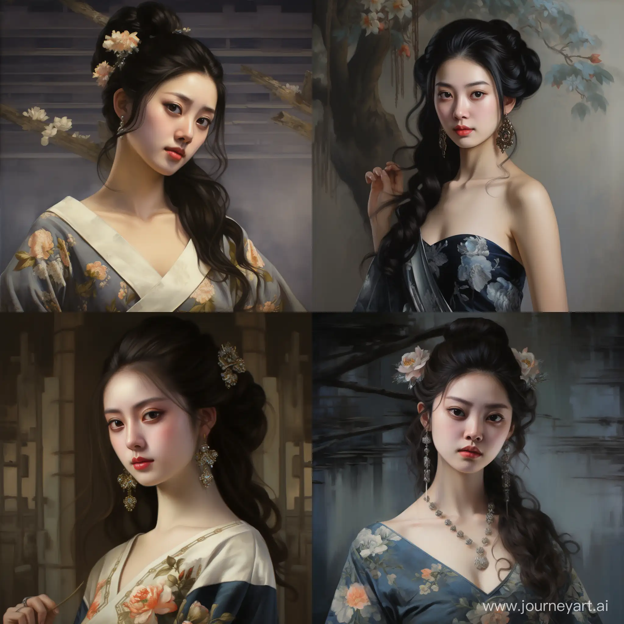 画一个古典中国美女