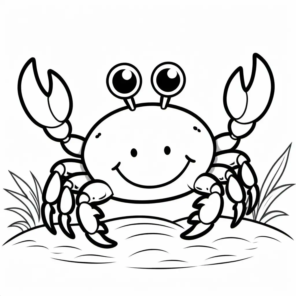Cheerful-Baby-Crab-Coloring-Page-Simple-Line-Art-for-Kids