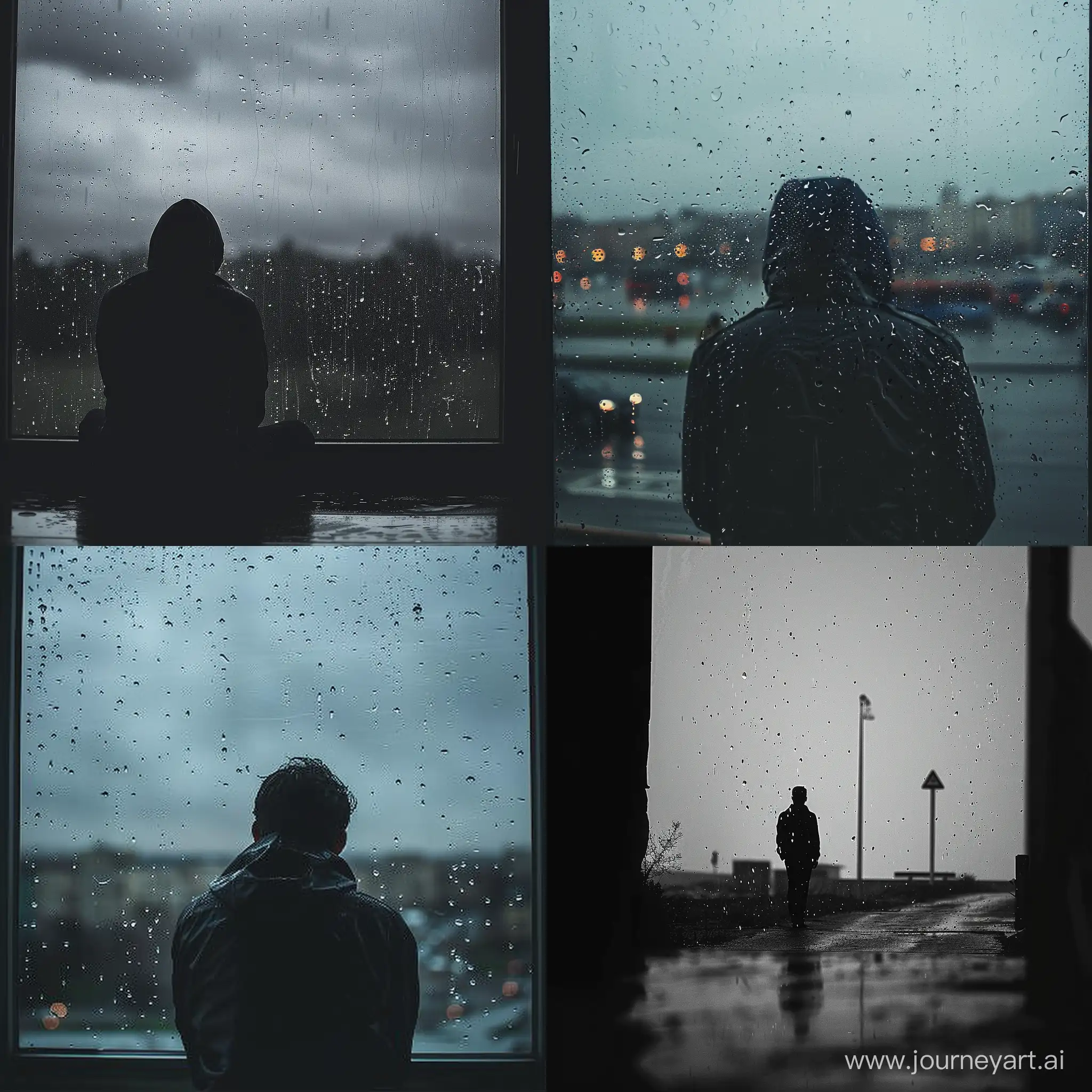 Lonley depressed view pic of outside in a rainy day and the sky is like a werid black color