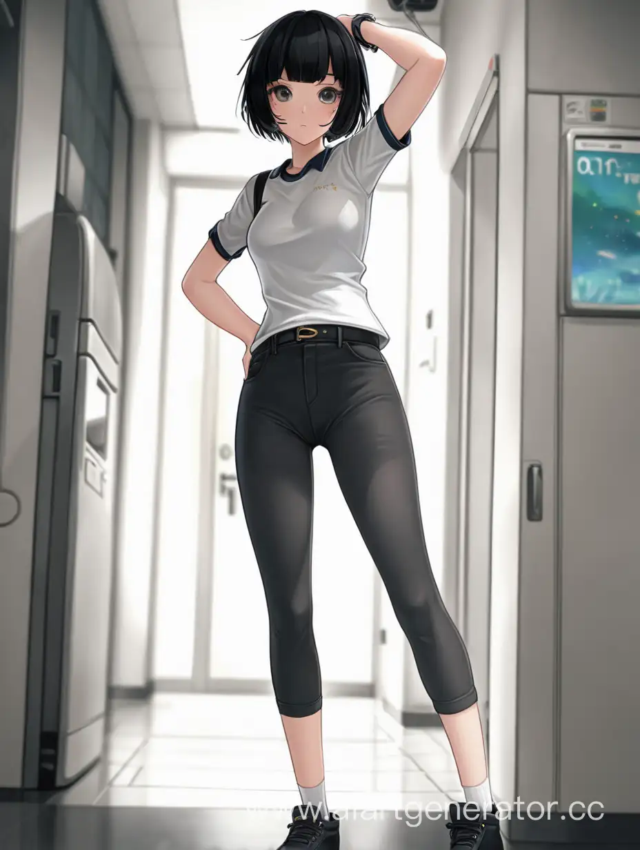 Anime-Girl-with-Short-Black-Hair-and-Stylish-Outfit-Featuring-Tight-Pants-and-Thick-Thighs